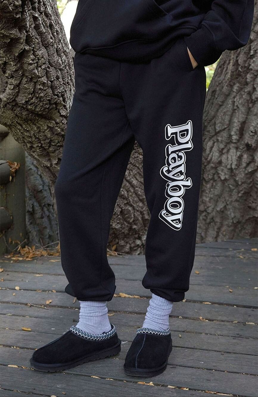 Playboy by PacSun Sweatpants XS Black Joggers Streetwear Lounge Fleece Pants